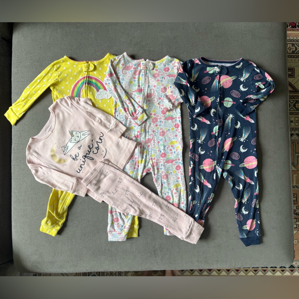 Kids Pajamas Set - Pink, Yellow, Blue